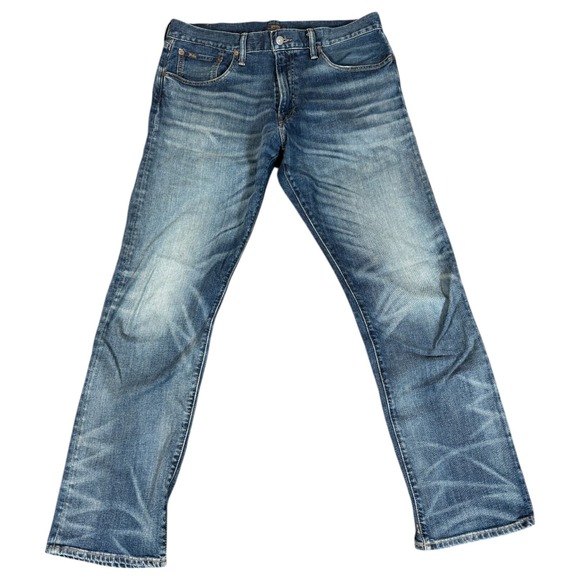 Polo Ralph Lauren The Classic Fit 34x34 Rodeo Distressed Blue Jeans Rope Dyed - Picture 1 of 3